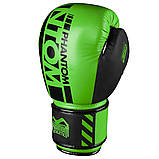 Боксерські рукавиці Phantom APEX Зелені 10 унцій (283г.) для спортсменів від 8 років до 60 кг + капа, фото 3