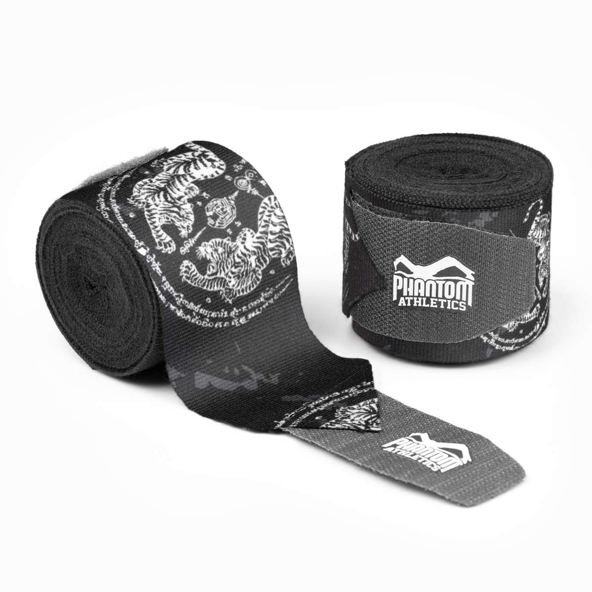 Бинти для боксу Phantom Muay Thai чорні, бавовна/нейлон, 4 м