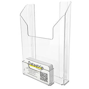 Кишеня інформаційна А5 (150х210мм) вертикальна з візитницею. Кріплення на скотчі