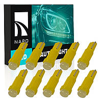 Комплект світлодіодних ламп NAPO LED T5-1led-A T5 W1,2W 10 шт колір світіння жовтий