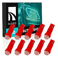 Комплект світлодіодних ламп NAPO LED T5-1led-A T5 W1,2W 10 шт колір світіння червоний