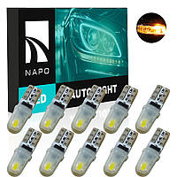 Комплект світлодіодних ламп NAPO LED T5-3014-2smd T5 W1,2W 10 шт колір світіння жовтий