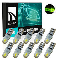 Комплект світлодіодних ламп NAPO LED T5-3014-2smd T5 W1,2W 10 шт колір світіння зелний