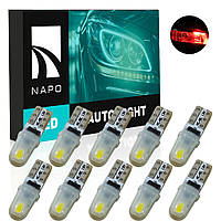 Комплект світлодіодних ламп NAPO LED T5-3014-2smd T5 W1,2W 10 шт колір світіння червоний