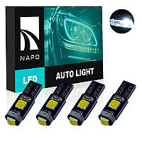 Комплект світлодіодних ламп NAPO LED T5-3030-3smd T5 W1,2W 4 шт колір світіння білий