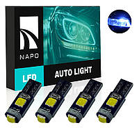 Комплект світлодіодних ламп NAPO LED T5-3030-3smd T5 W1,2W 4 шт колір світіння синій лід