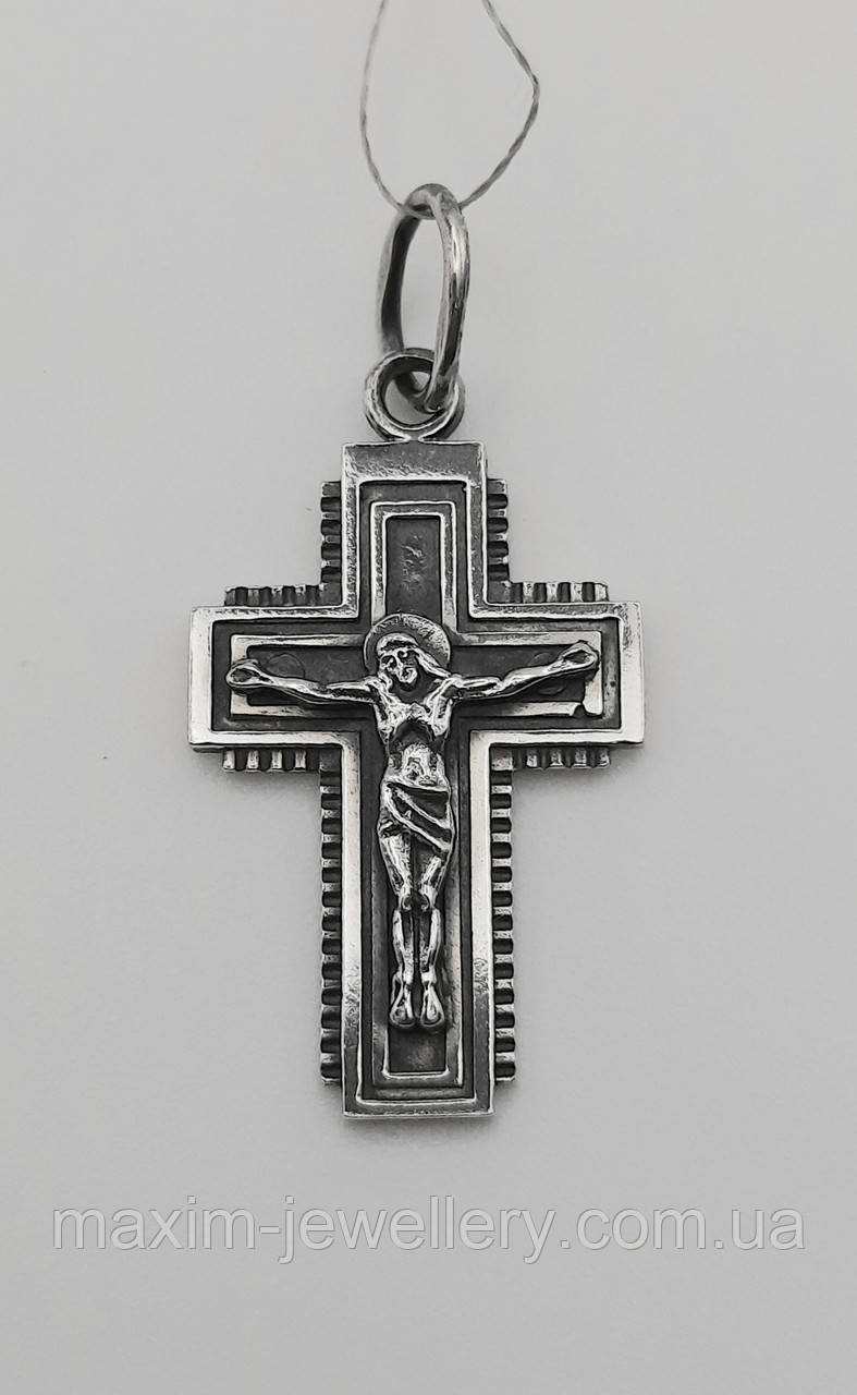 Хрест з розп'яттям зі срібла, фото 1