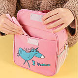 Ланчбег для їжі дитячий з термо полотном Єдиноріг 6.2 л. рожевий (LB-166490), фото 4