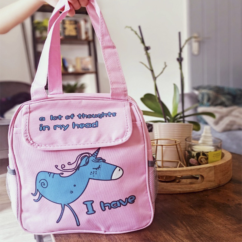 Ланчбег для їжі дитячий з термо полотном Єдиноріг 6.2 л. рожевий (LB-166490), фото 1