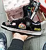Чоловічі кросівки Nike SB Dunk Low Neckface Найк СБ Данк Лоу чорні замшеві весна осінь, фото 5