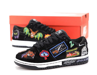 Чоловічі кросівки Nike SB Dunk Low Neckface Найк СБ Данк Лоу чорні замшеві весна осінь