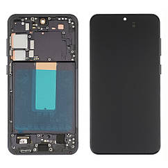 Дисплей для Samsung S916B Galaxy S23 Plus з чорним тачскрином і чорною корпусною рамкою OLED