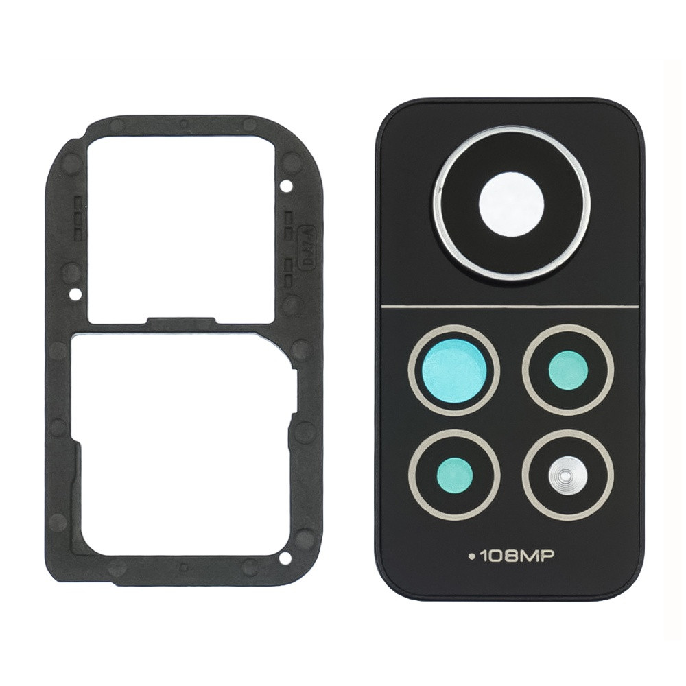 Скло камери для Xiaomi Note 12 Pro (4G) з чорною рамкою, фото 1