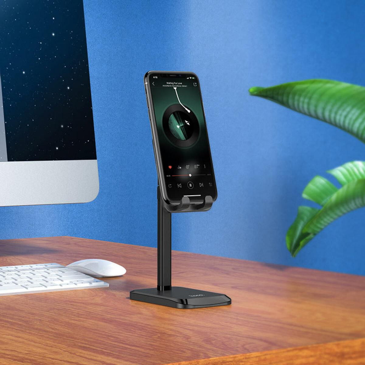 Підставка для смартфона Hoco PH27 Stable telescopic desktop stand Black, фото 1