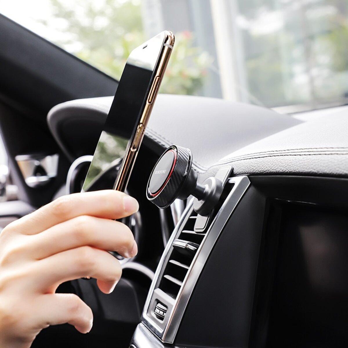 Автотримач Borofone Journey series in-car phone holder for air outlet Black/Red, фото 1