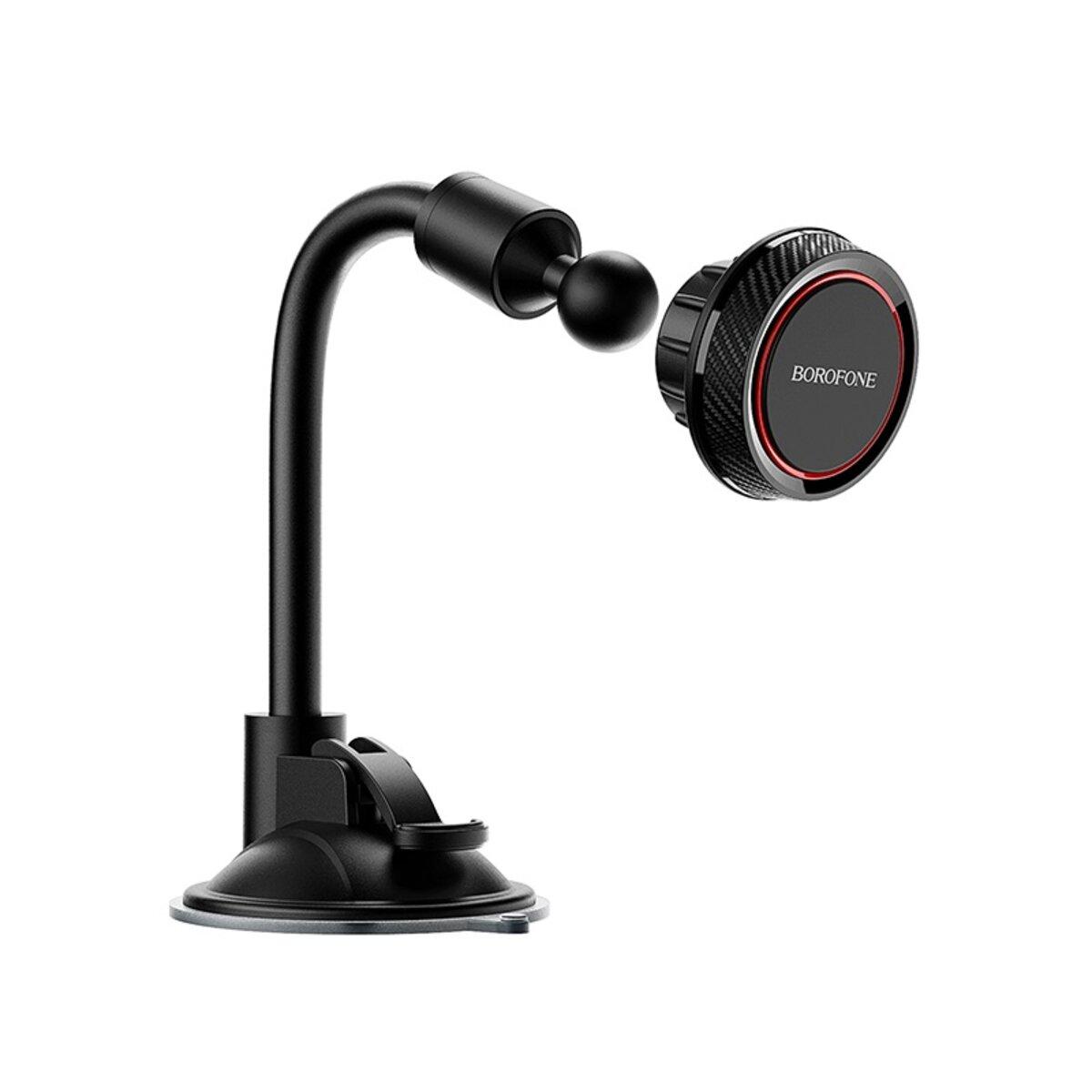 Автотримач Borofone Journey series in-car phone holder, carbon fiber pattern durable Black, фото 1