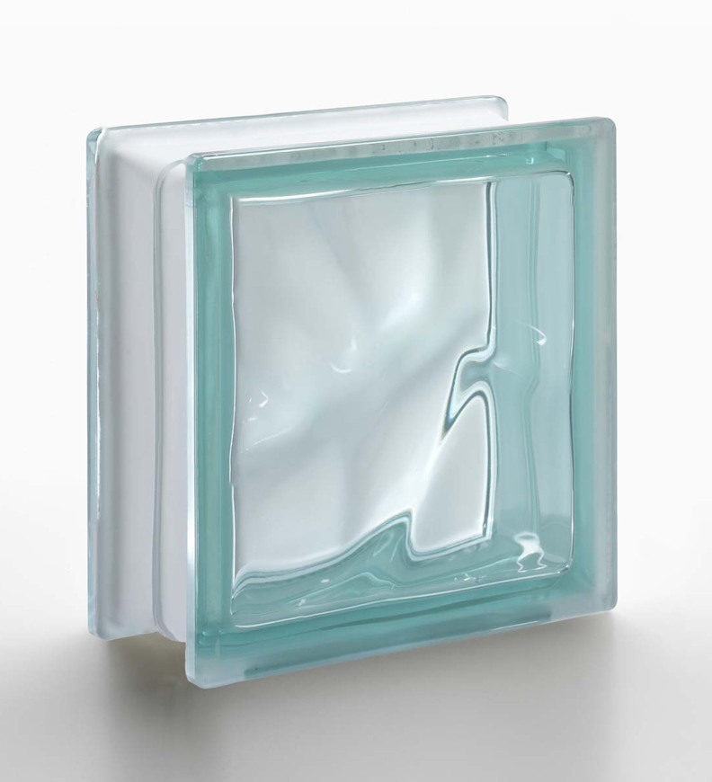Склоблок Aquamarine Q19 O голубий 190х190х80 мм