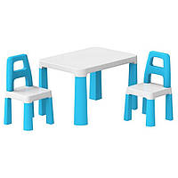 Дитячий стіл із двома стільцями 0471TXK біло-синій