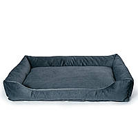 Лежак для котів і собак графіт Cat Joy L 90х60х15 см лежанка ліжечко ліжко