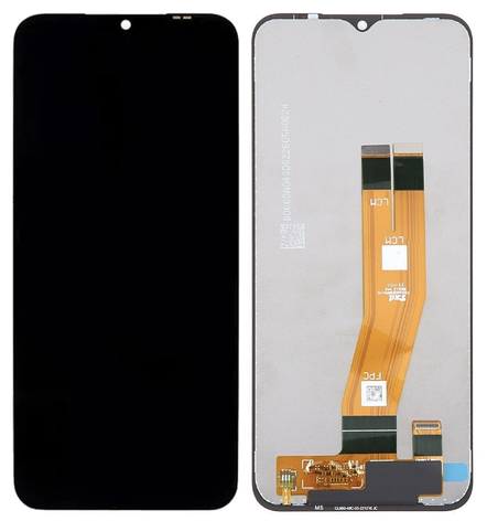 Дисплей (екран) для Samsung A145 Galaxy A14 4G, чорний, жовтий шлейф, фото 1