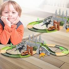 Дитячий автомобільний трек DINOSAUR TRACKS E89, конструктор на 192 деталі