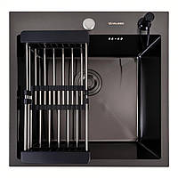 Кухонна мийка Valeso Handmade 50х50 ECN PVD чорна 2.0/0.5 5050