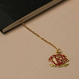 Металева закладка для книг, фігурна, роза, фото 4