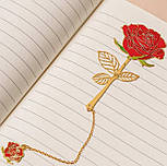 Металева закладка для книг, фігурна, роза, фото 5