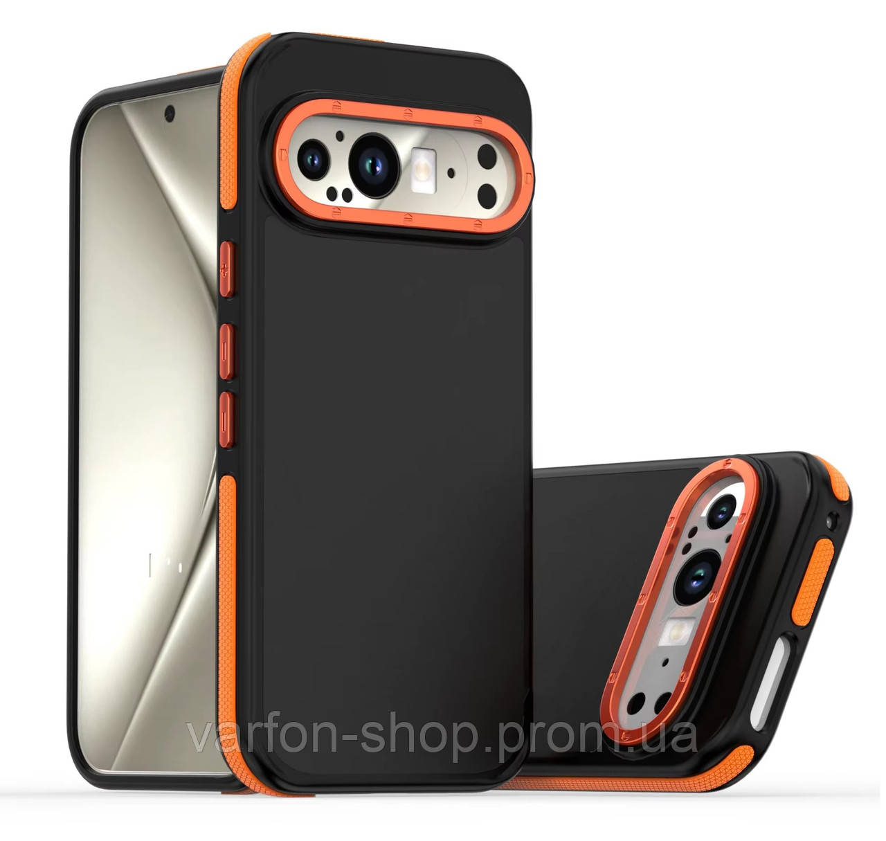 Матовий протиударний чохол на Google Pixel 9 Pro XL жовтогарячий захист камери - фото 1 - id-p2444076072