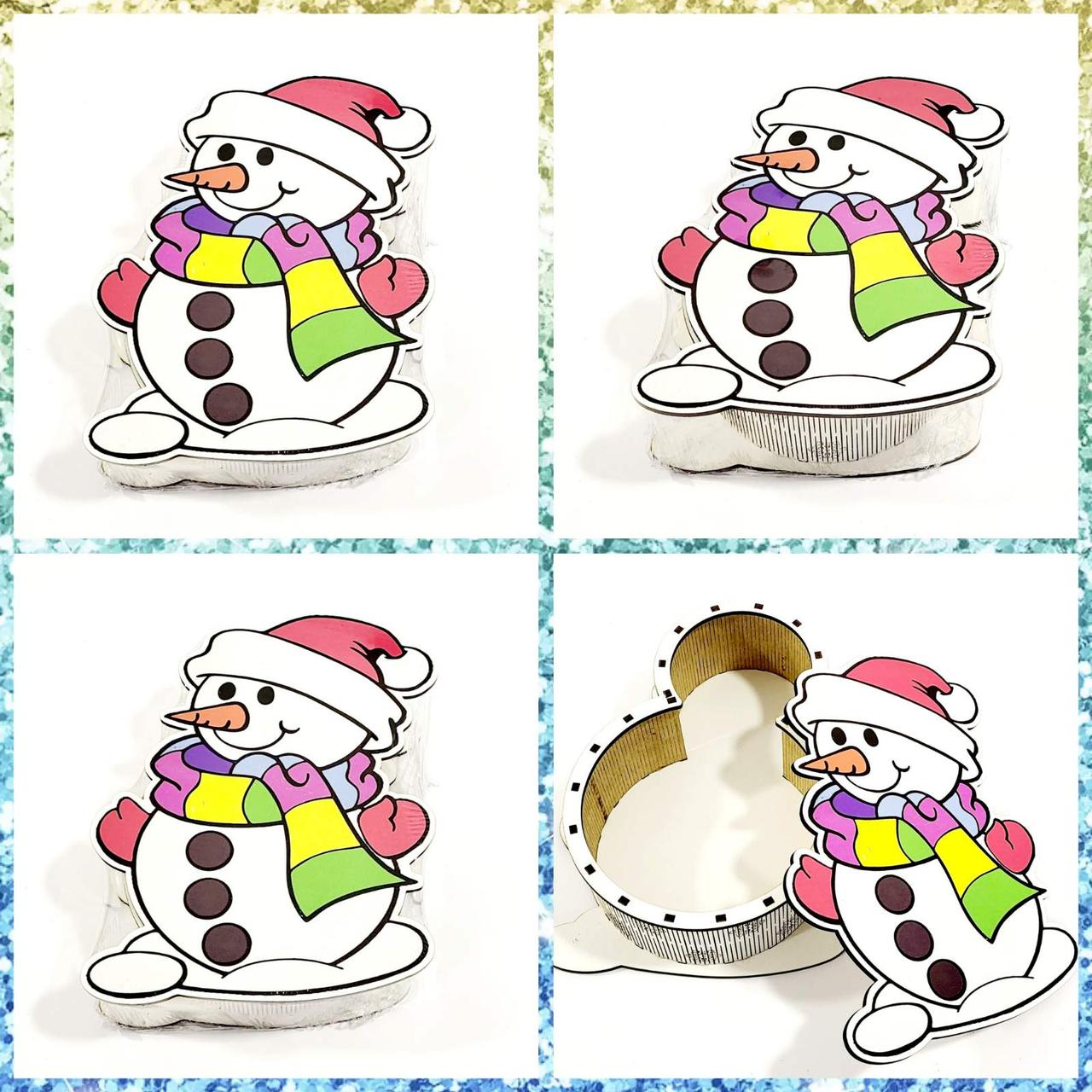 Сувенірні дерев'яні шкатулки Сніговики