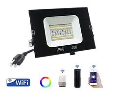 ETL WIFI повнофункціональні прожектори RGB + ССТ 40 Вт, 60 Вт, 80 Вт, 100 Вт, 150 Вт, працює з google assitant u amazon alexa.