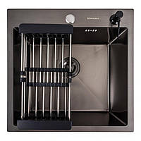 Кухонна мийка Valeso Handmade 50х50 PVD Decor чорна 3.0/0.8 5050