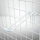 Гачки подвійні на торгову сітку довжина 9 см Ø 3 мм гачки торговельні металеві білі упаковка 10 шт, фото 4