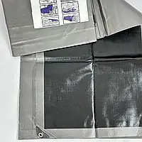 Тент Plandeka Mega Gruba Сіро-чорний 260 г/м² 4×8 м Захисний брезент від дощу