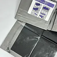 Тент Plandeka Mega Gruba Сіро-чорний 260 г/м² 3×4 м Укривний тент для авто Міцний брезент