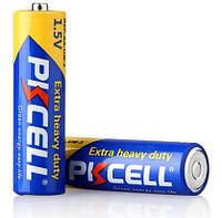 Батарейка сольова Pkcell AA R6 1.5V для ліхтарика іграшок мишки 2 штуки упаковка shrink mayak