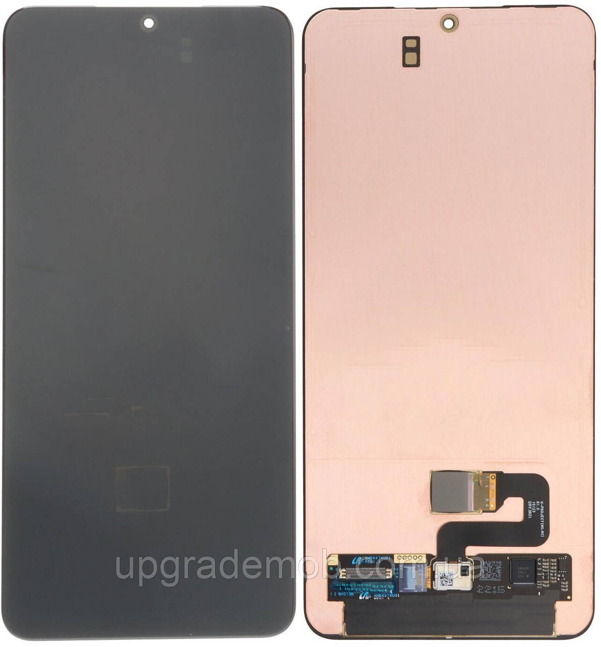 Дисплей модуль тачскрин Samsung G996 Galaxy S21 5G чорний Amoled оригінал переклеєне скло — пляма