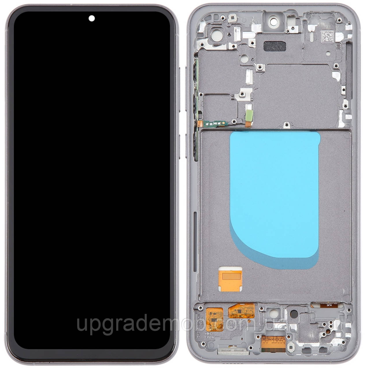 Дисплей модуль тачскрин Samsung S711 Galaxy S23 FE чорний OLED (Small LCD) з рамкою сірого кольору Graphite