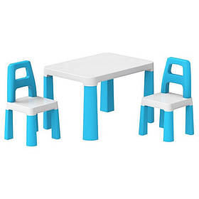Дитячий стіл із двома стільцями ТехноК 0471TXK біло-синій , Toyman