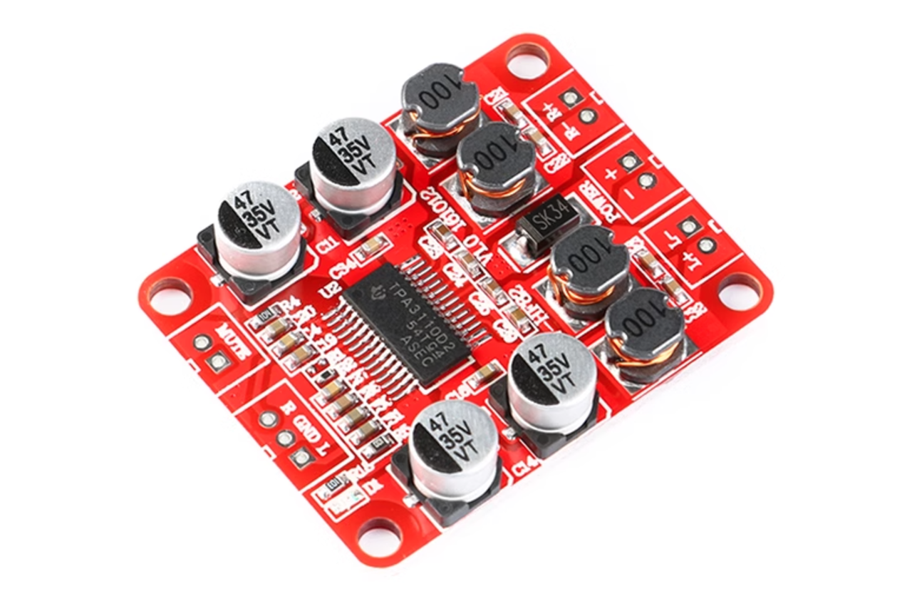 Плата цифрового двоканального підсилювача звуку, TPA3110, 2*15 Вт, 10 Ом, 8-26 В, стереопідсилювач