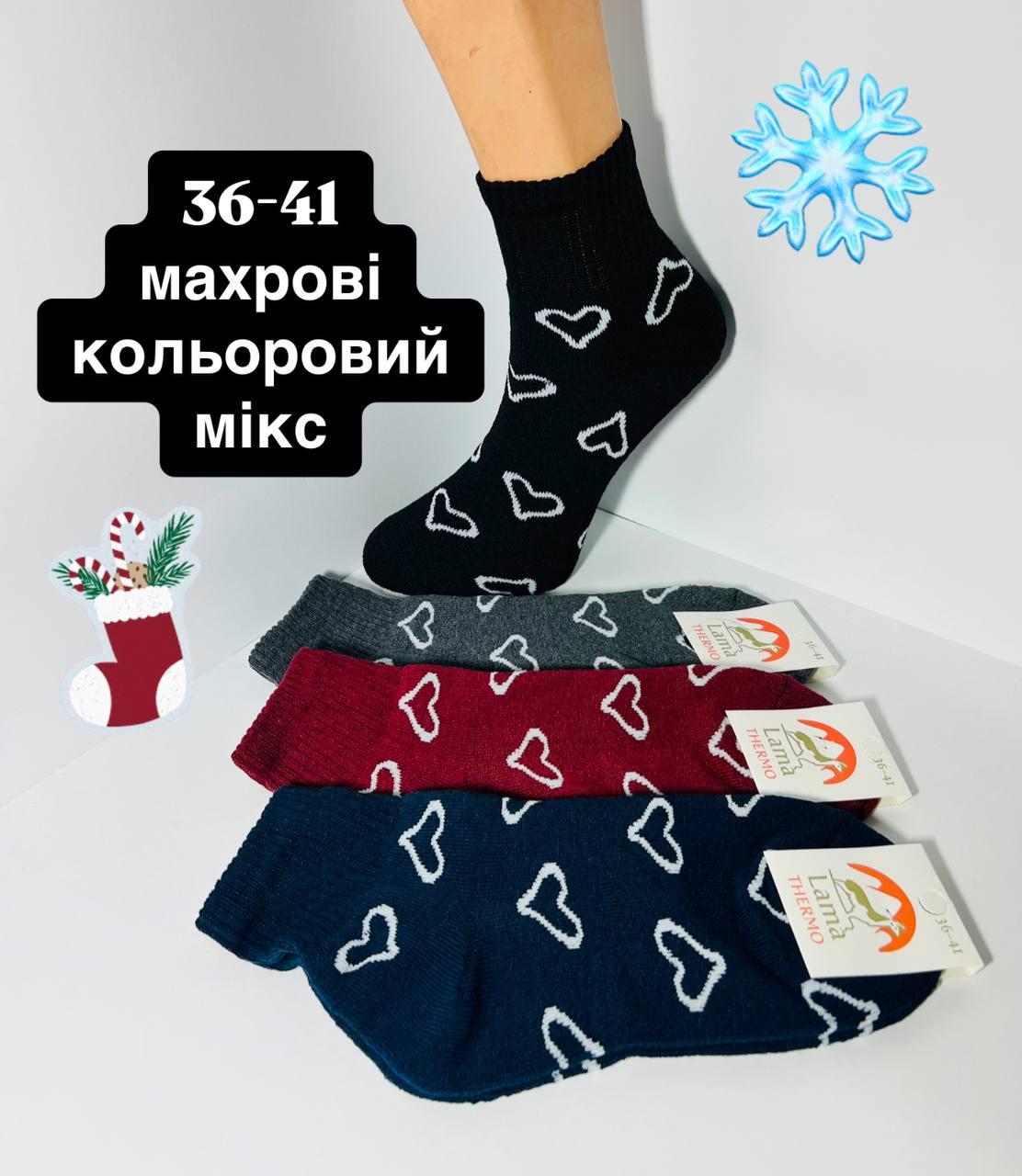 Шкарпетки жіночі зимові 12 пар теплі махрові бавовна Житомир розмір 36-41 кольоровий мікс