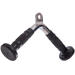 Ручка для тяги York Fitness V-подібна на трицепс із гумовими ручками, хром -UKMarket-