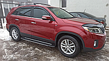 Бічні пороги Bosphorus Grey на Kia Sorento XM 2013-2016 Пороги майданчика Кіа Соренто 2 шт., фото 4