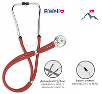 Стетоскоп Раппапорта с двойной трубкой B.Well Отличная передача звука Запасные мембраны и ушные оливы