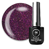 Saga Professional Гель-лак Cat Chameleon 07 (хамелеон рожевий зі світловідбиваючими шимерами та мілкими блискітками), 10 мл
