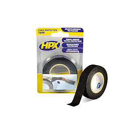 Стрічка одностороння тканинна HPX 19 мм, 25 м, чорна (картонна упаковка)(190757174)