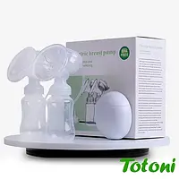 Молоковідсмоктувач електричний подвійний з пляшечками двофазний для мам Totoni 2 х150 мл