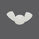 Гайка пластикова баранкова М4, біла, фото 2