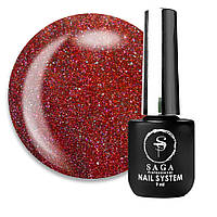 Saga Professional Гель-лак Cat Chameleon 15 (хамелеон зі світловідбиваючими шимерами та мілкими блискітками), 10 мл