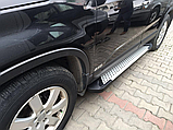 Бічні пороги Allmond Grey на Kia Sorento XM 2010-2013 Пороги майданчика Кіа Соренто 2 шт., фото 3